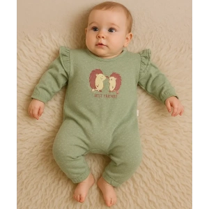 Kirpi Nakışlı % 100 Pamuk Kız Bebek Tulum