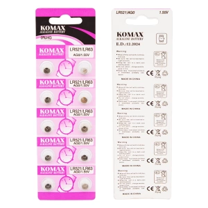 Komax Ag-0 Alkalin Lr521/379 Düğme Pil (10lu Paket)