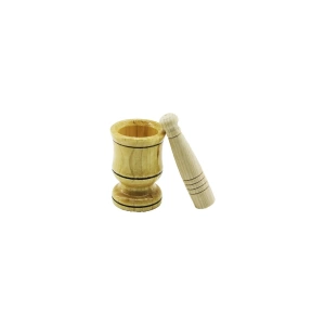 Küçük Boy  Ahşap Havan Sarımsak Dövecek Ç: 6cm--d: 4cm--y: 8.8cm Fileli Ambalaj