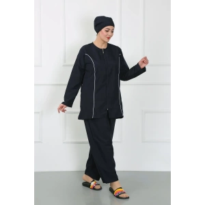 Moda Büyük Beden Tesettür Büyük Mayo Lacivert