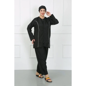 Moda Büyük Beden Tesettür Büyük Mayo Siyah