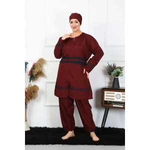 Moda Büyük Beden Tesettür Mayo 7XL-8XL-9XL-10XL Bordo