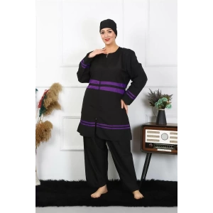 Moda Büyük Beden Tesettür Mayo Siyah