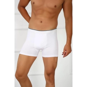Moda Erkek Büyük Beden Pamuklu Likralı Boxer Beyaz