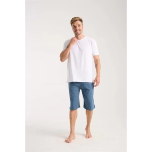 Moda Erkek Cepli Pamuk Penye Şort İndigo