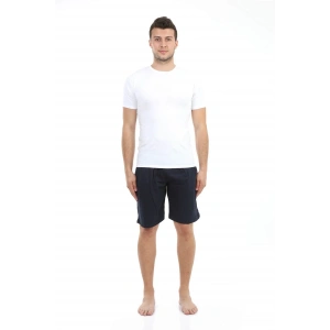 Moda Erkek Cepli Pamuk Şort Lacivert