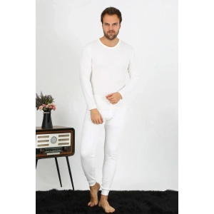 Moda Erkek Pamuk Ekru İçlik Takım