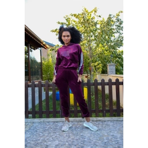 Moda Kadın Kadife Eşofman Takım Bordo