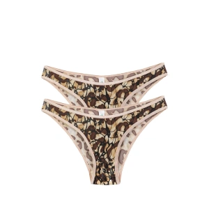 Moda Kadın Kahverengi Desenli 2li Slip