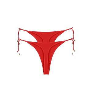 Moda Kadın Kırmızı Yandan Bağlamalı 2li Tanga Slip