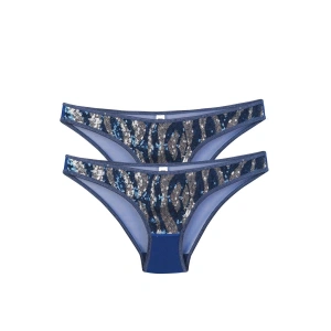 Moda Kadın Lacivert Payet Detaylı 2li Slip