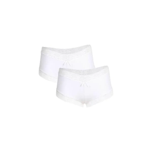 Moda Kadın Pamuklu 2li Boxer Beyaz