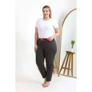 Moda Kadın Pamuklu Büyük Beden Alt Pijama Füme