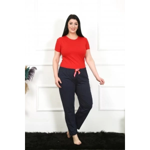 Moda Kadın Pamuklu Büyük Beden Alt Pijama Lacivert