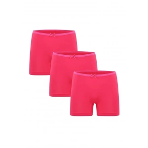 Moda Kadın Penye 3lü Boxer Fuşya
