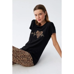 Moda Kadın Penye Kısa Kol Pijama Takım 4128