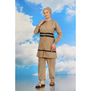 Moda Kadın Tam Tesettür Mayo Bej