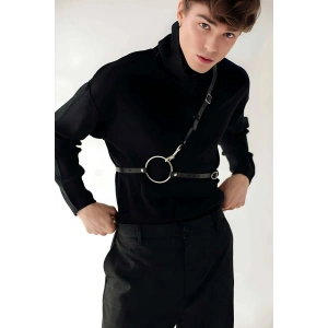 Omuz Detaylı Şık Erkek  Deri Kemer - Brfm110