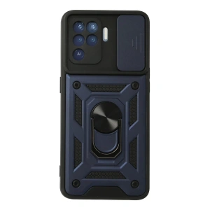 Oppo Reno 5 Lite Kılıf Pars Lens Yüzüklü Silikon - Lacivert