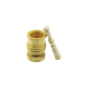 Orta Boy  Lüx Ahşap Havan Sarımsak Dövecek Ç: 7.3cm--d: 6.5cm--y: 10.5cm Fileli Ambalaj