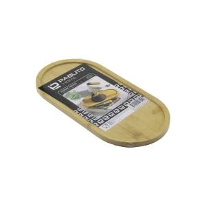 Oval  Ahşap Bambu Yağdanık Altlık - Sunum Tepsi  12x24x0.8cm