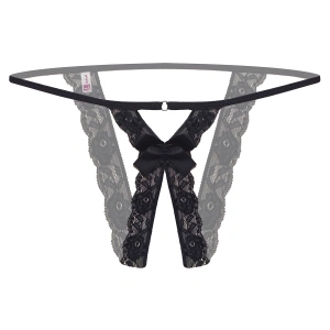 Özel Bölgesi Açık Taşlı Dantelli Fantezi Külot