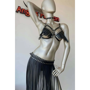 Püsküllü Etek Ve Püsküllü Sütyen Harness Takım