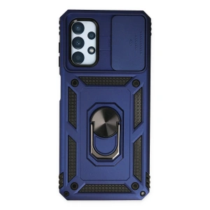 Samsung Galaxy A13 4G Kılıf Pars Lens Yüzüklü Silikon - Lacivert