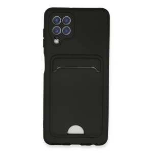 Samsung Galaxy A22 Kılıf Kelvin Kartvizitli Silikon - Siyah