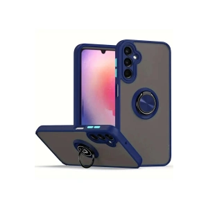 Samsung Galaxy A26 Kılıf Montreal Yüzüklü Silikon Kapak - Lacivert