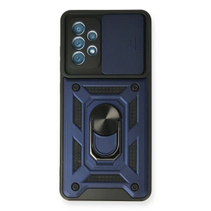 Samsung Galaxy A32 Kılıf Pars Lens Yüzüklü Silikon - Lacivert