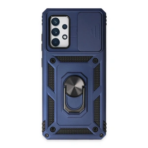 Samsung Galaxy A52 Kılıf Pars Lens Yüzüklü Silikon - Lacivert