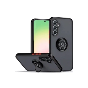 Samsung Galaxy S23 FE Kılıf Montreal Yüzüklü Silikon Kapak - Siyah