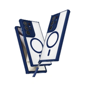 Samsung Galaxy S23 Ultra Kılıf Enka Magsafe Silikon Kılıf - Lacivert