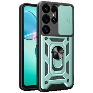 Samsung Galaxy S25 Ultra Kılıf Pars Lens Yüzüklü Silikon - Yeşil