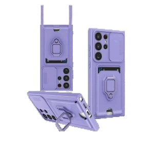 Samsung Galaxy S25 Ultra Kılıf Zuma Kartvizitli Yüzüklü Silikon - Lila