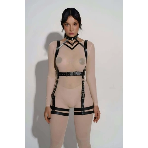 Şık Deri Body Harness, Tasma Ve Kemer Detaylı Harness  - Brf1301