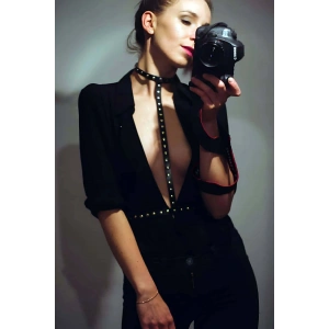 Sıralı Perçinli Şık Harness - Brf343