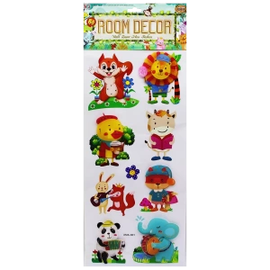 Şirin Hayvan Figürlü Duvar Sticker Mix 8d 8-9 Parça