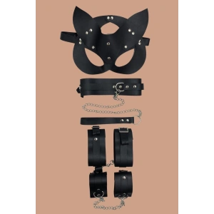 Siyah 4lü Maske ,tasma,kelepce Harness Set