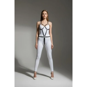 Siyah Body Harness Suni Deri Metal Halka Detaylı - Brf240