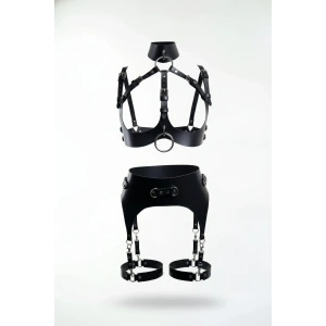 Siyah Harness Takım Deri O Halka Detaylı - Brf1231