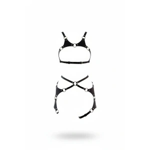 Siyah Harness Takım Deri O-halkalı Ayarlanabilir - Brf1253