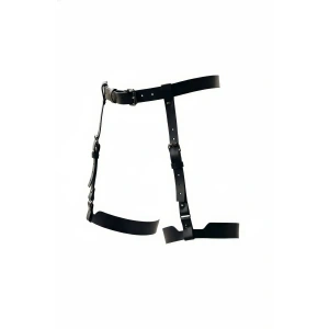 Siyah Jartiyer Harness Deri Ayarlanabilir Bacak Aksesuarı - Brf133