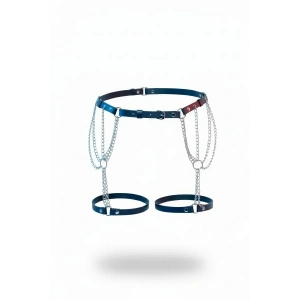 Siyah Jartiyer Harness Zincirli Deri Vücut Aksesuarı - Brf1323
