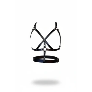 Siyah Kadın Kemer Deri Vücut Aksesuarı Çapraz Detaylı - Brf1294