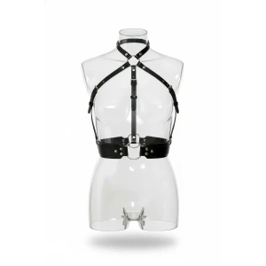 Siyah Kadın Kemer Deri Vücut Halka Detaylı Aksesuar - Brf1334