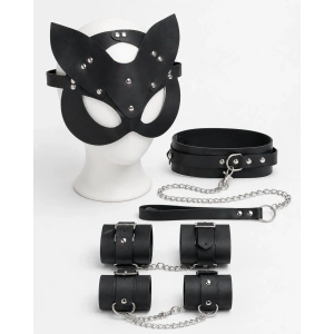 Siyah Maske Tasma Kelepçe Harness 4lü Set Premium Konsept Aksesuar