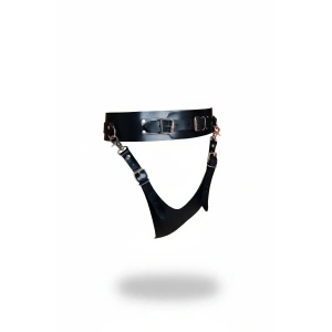 Siyah Tanga - Külot Geniş Deri Kemerli Tokalı - Brf1276