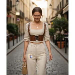 Taba Kadın Kemer Bağcıklı Geniş Korse Detaylı - Brf1429